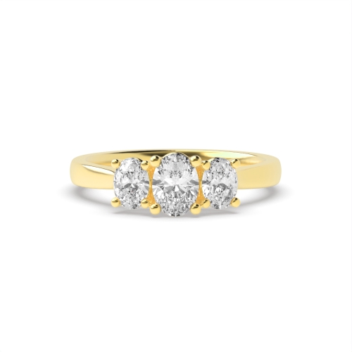 4 Prong Oval Yellow Gold Separate claws high set Engagement Rings