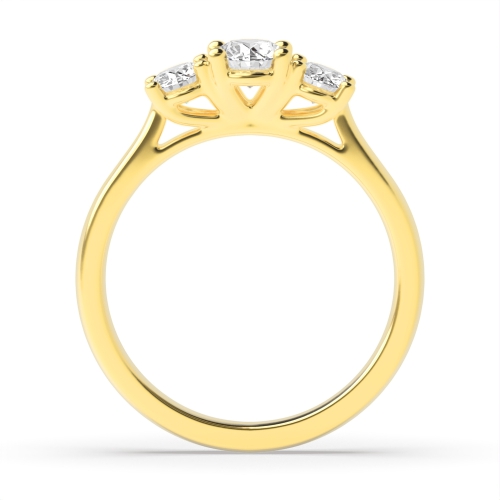 4 Prong Oval Yellow Gold Separate claws high set Engagement Rings