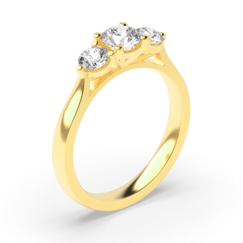 4 Prong Round Yellow Gold Raised setting Engagement Rings