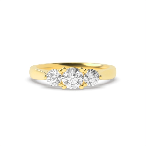 4 Prong Round Yellow Gold Raised setting Engagement Rings