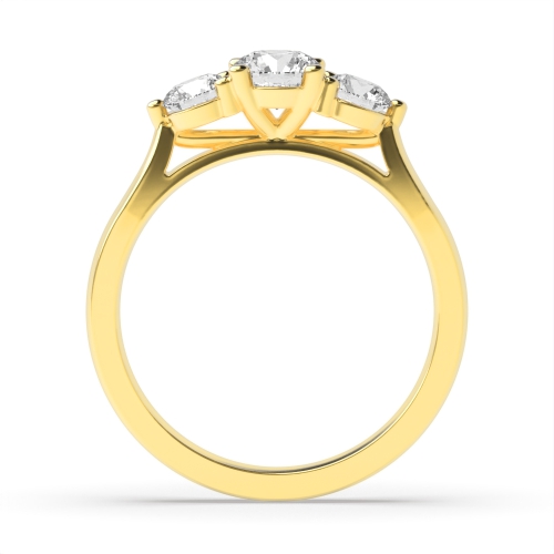 4 Prong Round Yellow Gold Raised setting Engagement Rings