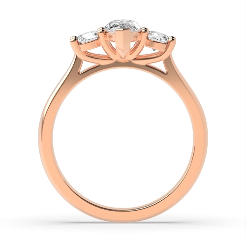 Marquise Rose Gold With round on side Engagement Rings