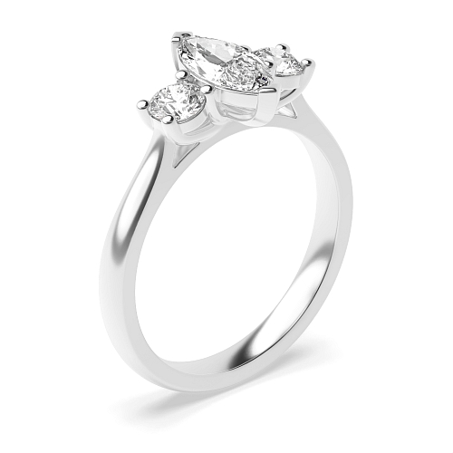 Marquise With round on side Engagement Rings