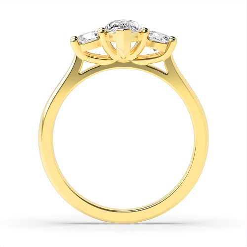 Marquise Yellow Gold With round on side Engagement Rings