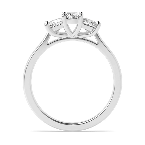4 Prong Oval With princess on side Moissanite Engagement Rings