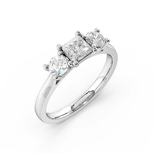 Princess Three Stone Diamond Ring