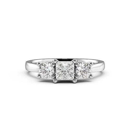 Princess Three Stone Diamond Ring