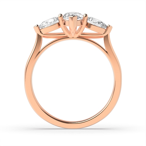 6 Prong Marquise Rose Gold And pear shape Engagement Rings
