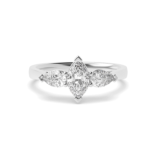 6 Prong Marquise And pear shape Engagement Rings