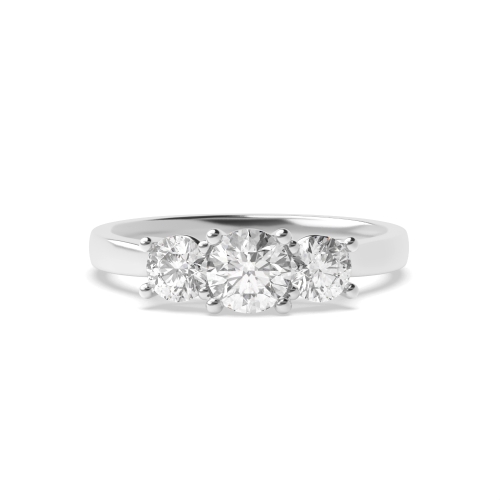 4 Prong Round Graduating raised set Moissanite Engagement Rings