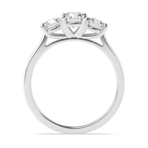 4 Prong Round Graduating raised set Moissanite Engagement Rings
