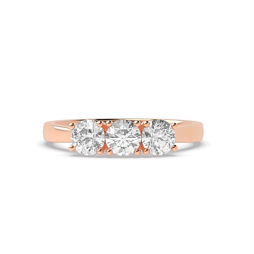 4 Prong Round Rose Gold Separate claws raised set Engagement Rings