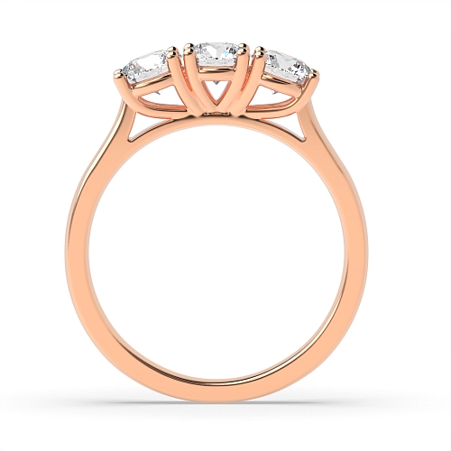 4 Prong Round Rose Gold Separate claws raised set Engagement Rings