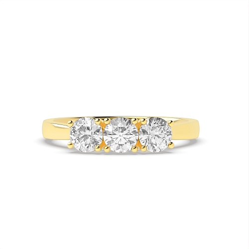 4 Prong Round Yellow Gold Separate claws raised set Engagement Rings