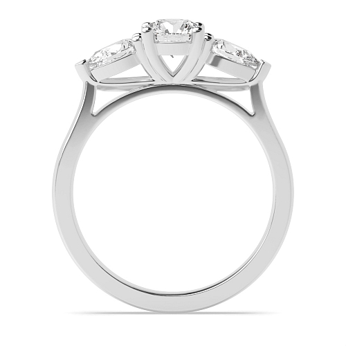 4 Prong Round And pear Moissanite Engagement Rings