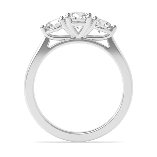 4 Prong Round Ending claws Moissanite Engagement Rings
