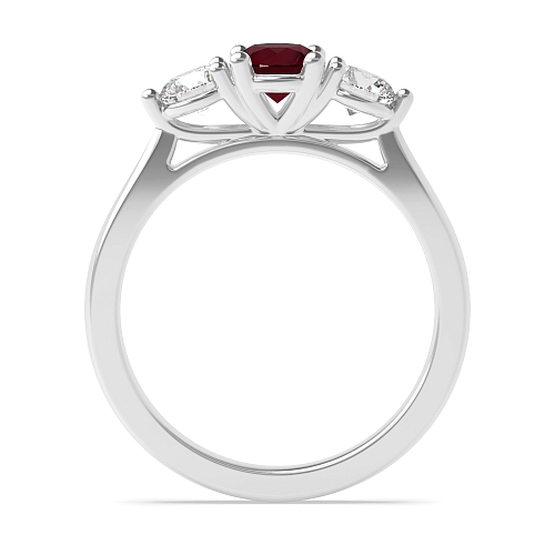 4 Prong Round Ending claws Ruby Engagement Rings