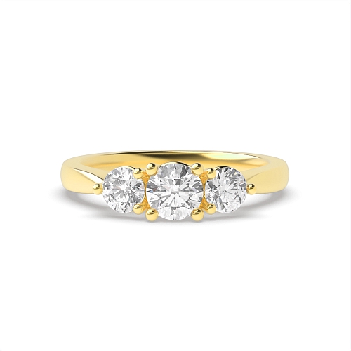 4 Prong Round Yellow Gold Ending claws Engagement Rings