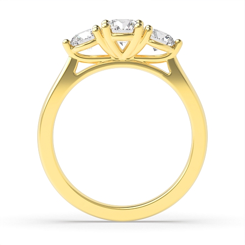 4 Prong Round Yellow Gold Ending claws Engagement Rings