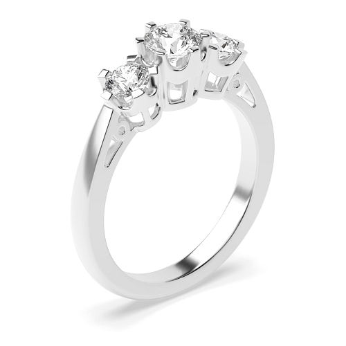 6 Prong Round Crown setting Moissanite Engagement Rings