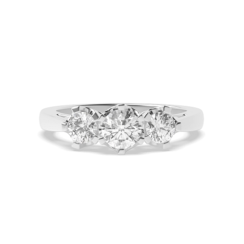 6 Prong Round Crown setting Moissanite Engagement Rings