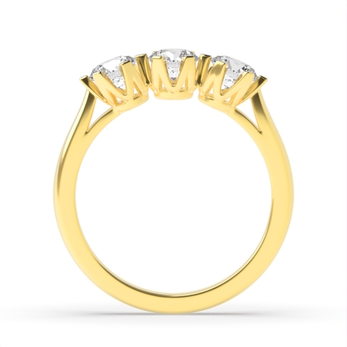 6 Prong Round Yellow Gold Square claw crown setting Engagement Rings