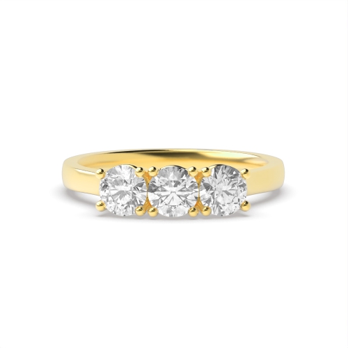 4 Prong Round Yellow Gold Raise setting equal Engagement Rings