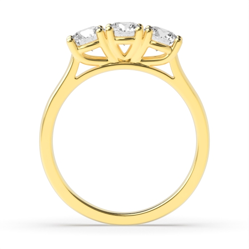 4 Prong Round Yellow Gold Raise setting equal Engagement Rings