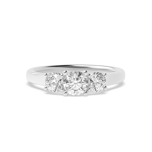4 Prong Round Graduated separate claws Moissanite Engagement Rings