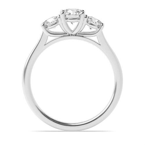 4 Prong Round Graduated separate claws Moissanite Engagement Rings