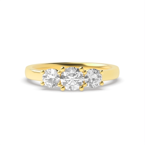 4 Prong Round Yellow Gold V shape high set Engagement Rings