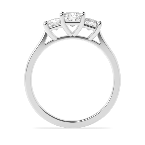4 Prong Princess Trinity Three Stone Engagement Ring