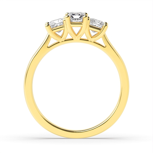 Emerald Yellow Gold And princess delicate Engagement Rings