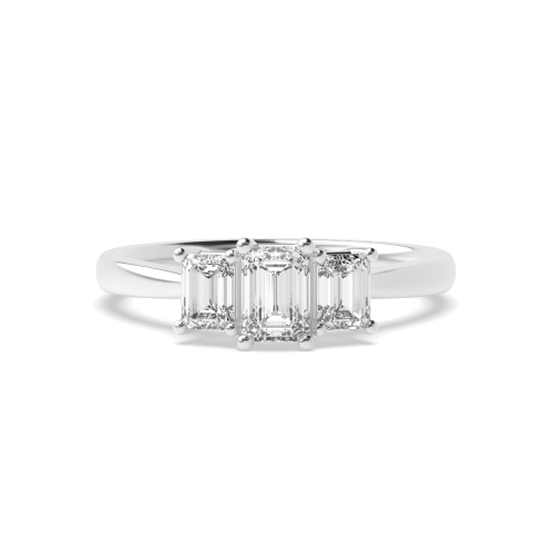 4 Prong Emerald High set Moissanite Engagement Rings