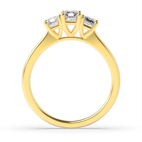 4 Prong Emerald Yellow Gold High set Engagement Rings