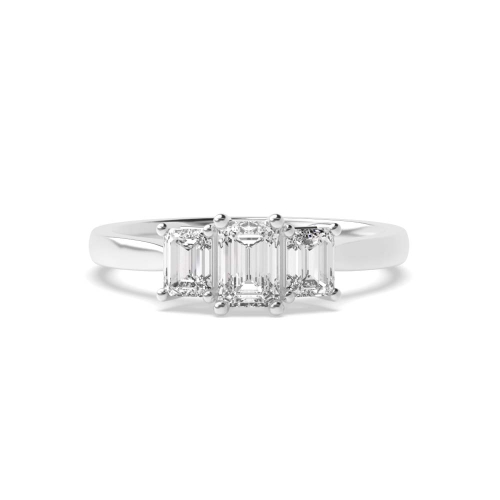 4 Prong Emerald Tapering shoulder Moissanite Engagement Rings