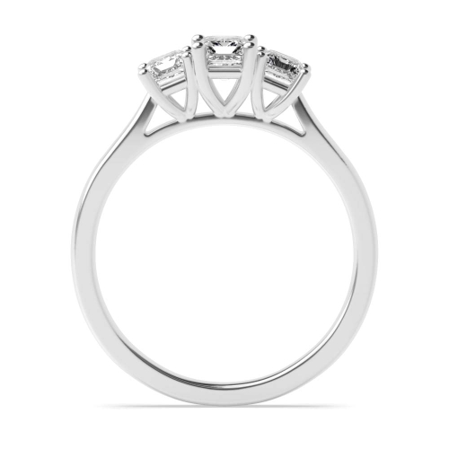 4 Prong Emerald Tapering shoulder Moissanite Engagement Rings