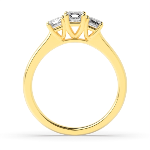 4 Prong Emerald Yellow Gold Raised setting Engagement Rings