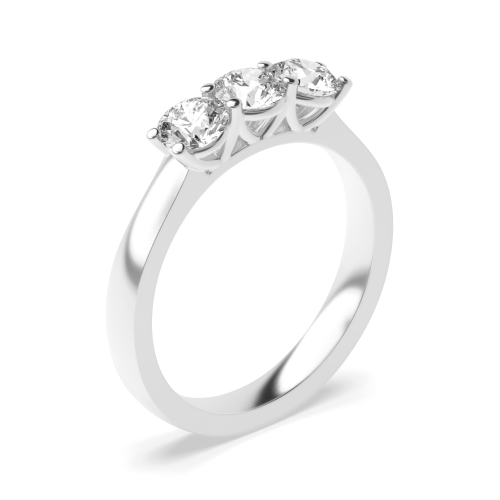 4 Prong Round Equal size Moissanite Engagement Rings