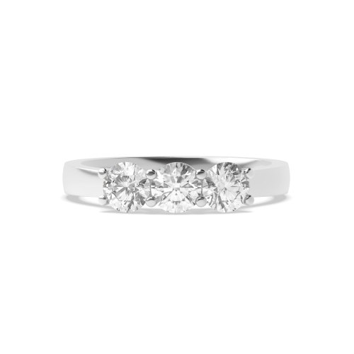 4 Prong Round Equal size Moissanite Engagement Rings