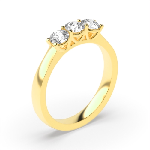 4 Prong Round Yellow Gold Equal size Engagement Rings