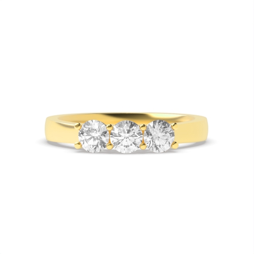 4 Prong Round Yellow Gold Equal size Engagement Rings
