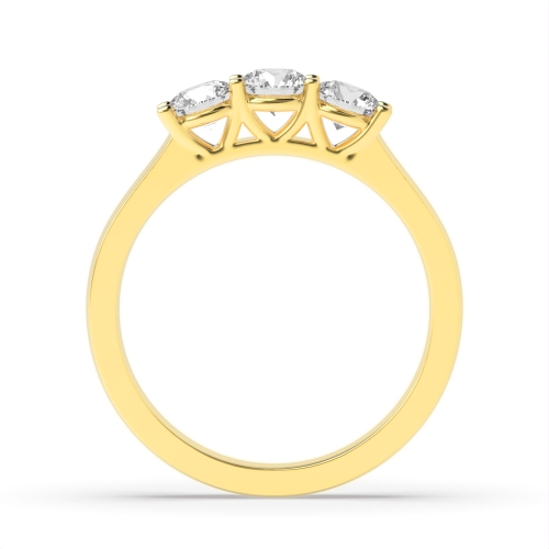 4 Prong Round Yellow Gold Equal size Engagement Rings