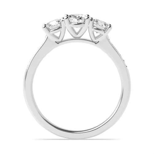 4 Prong Oval And round diamond on shoulder Moissanite Engagement Rings