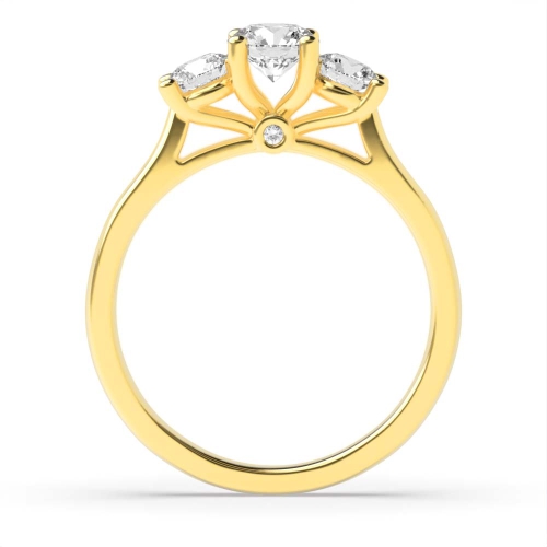 4 Prong Round Yellow Gold High set designer Engagement Rings