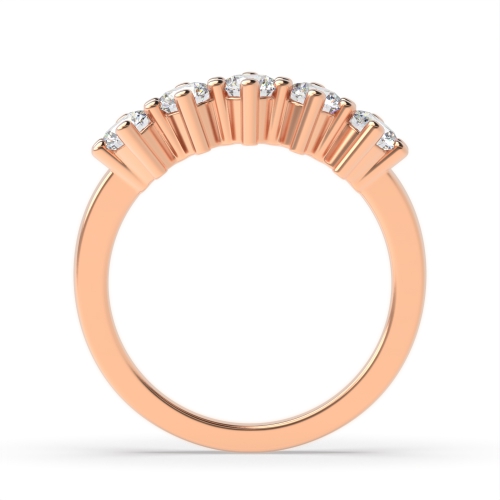 6 Prong Round Rose Gold Luster Quintet Five Stone Diamond Ring