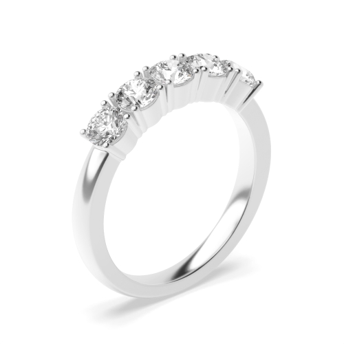 2 carat 4 Prong Setting Five Stone Round Cut Diamond Ring Gold / Platinum
