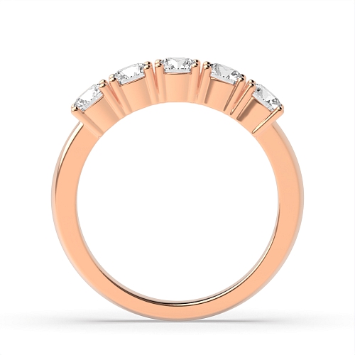 4 Prong Round Rose Gold Enigma Quintet Five Stone Diamond Ring