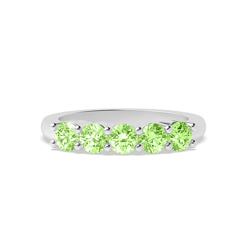 4 Prong Round Alternate diamond and Green Lab Grown Diamond Rings