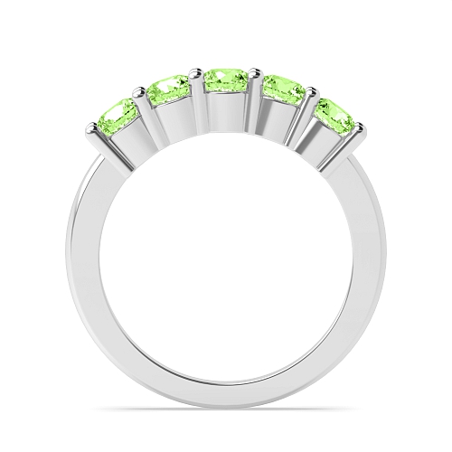 4 Prong Round Alternate diamond and Green Lab Grown Diamond Rings
